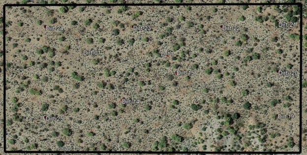 Drill Collar Location Map – Dirt-01 Placer Claim