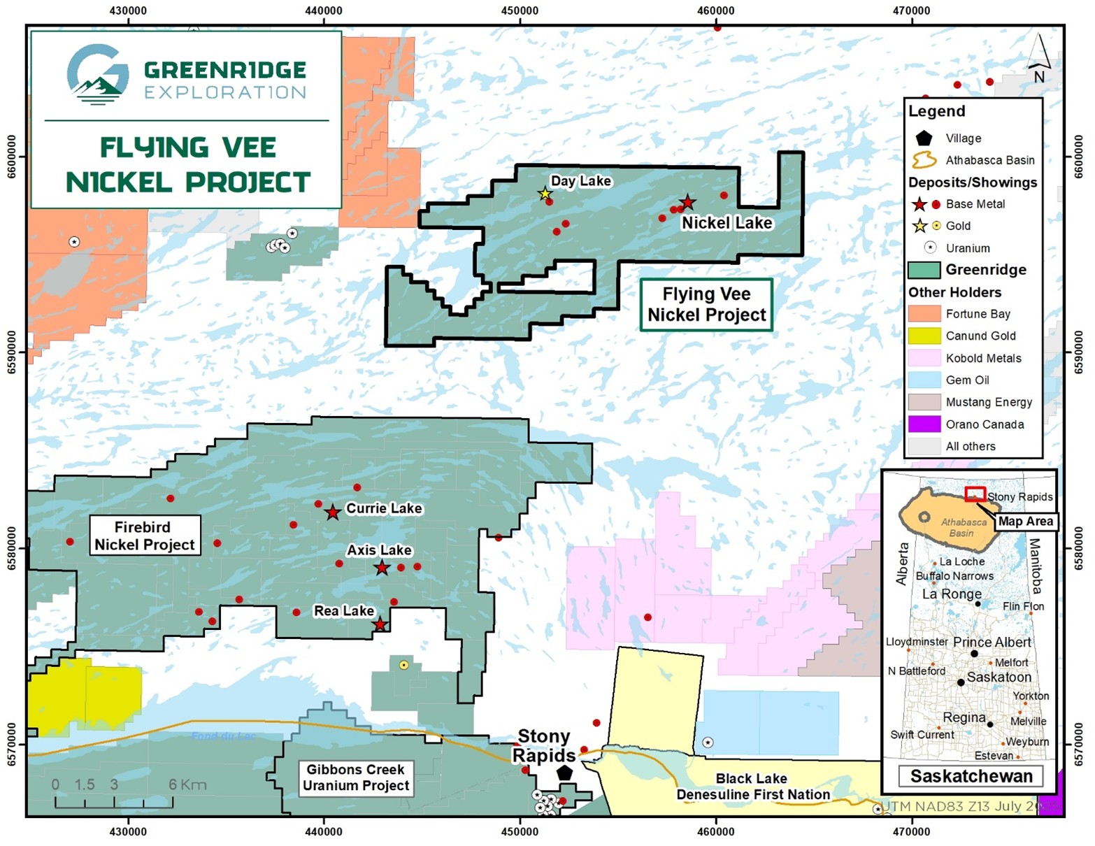 Flying Vee Project Location, Eastern Athabasca Basin Region