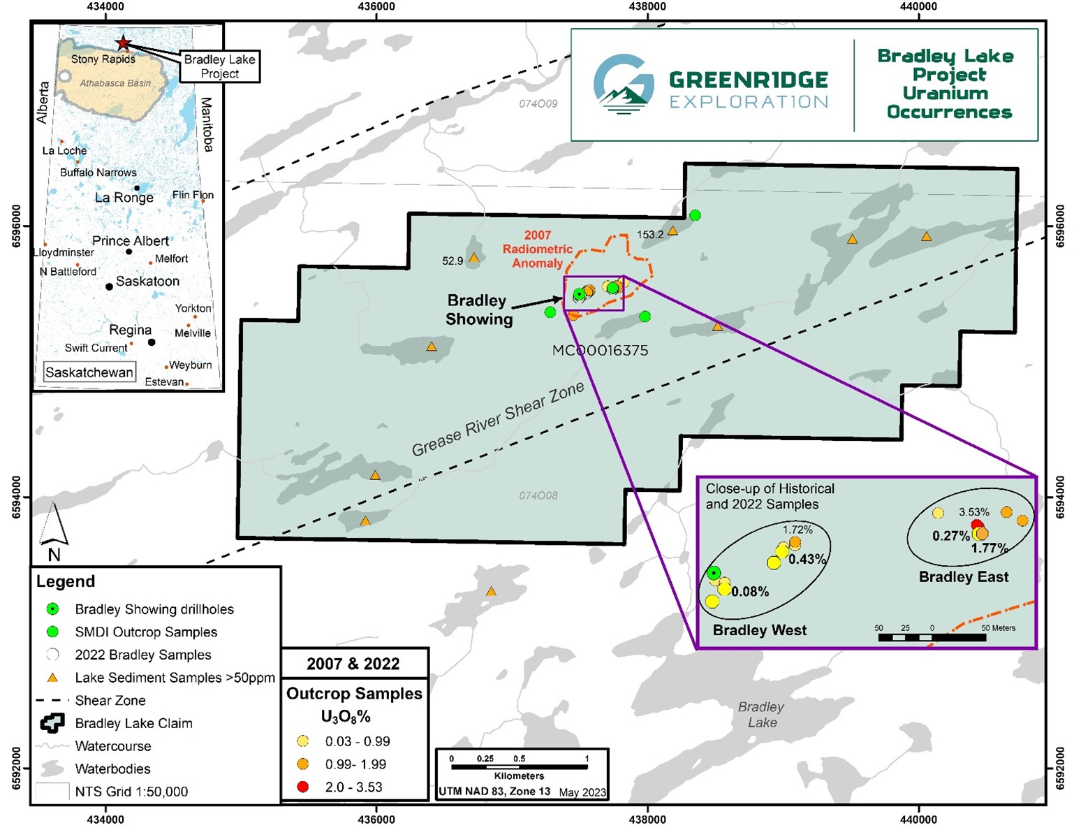 Bradley Lake Uranium Occurrences