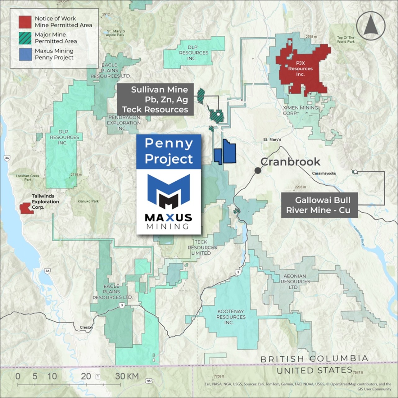 Regional Map of the Penny Property.