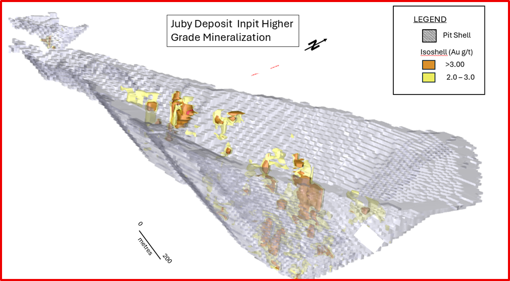 Juby Deposit – Higher Grade Mineralization