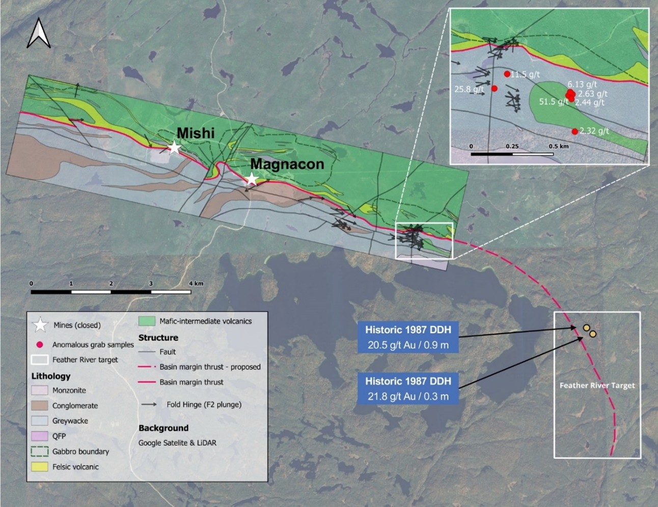Figure 6: Mishibishu Deformation Zone Detailed Geological Map